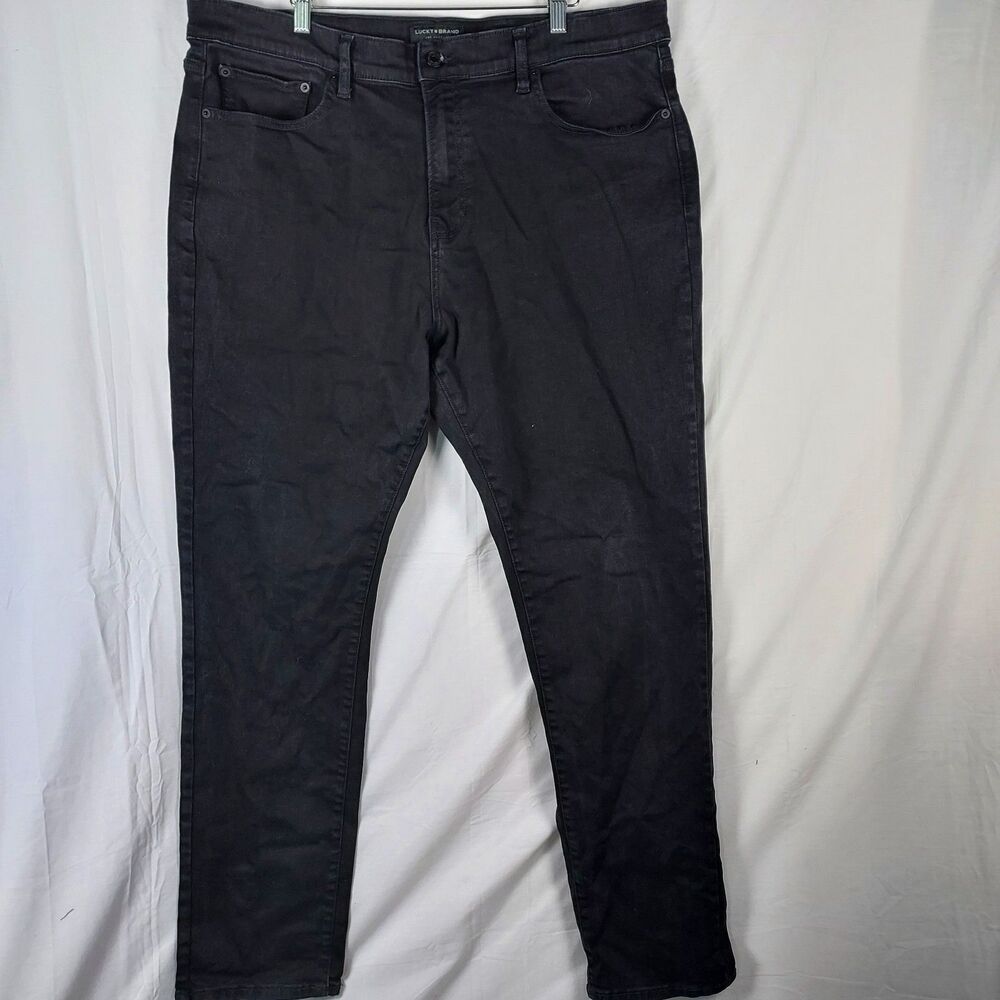 Lucky Brand 410 Athletic Straight Jeans Black 40x34 Mens Denim Pants
